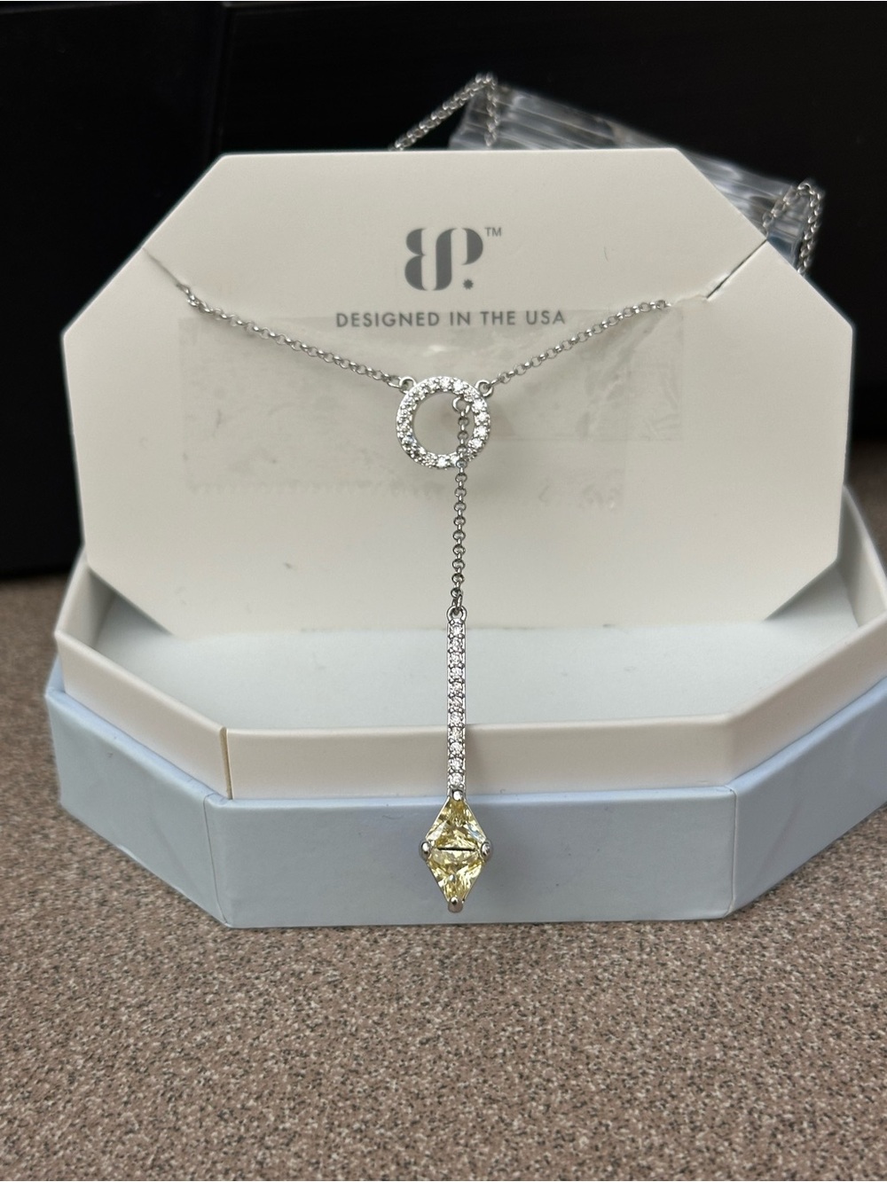 Bomb Party OG Necklace - RBP6416 Lemon CZ on Rhodium